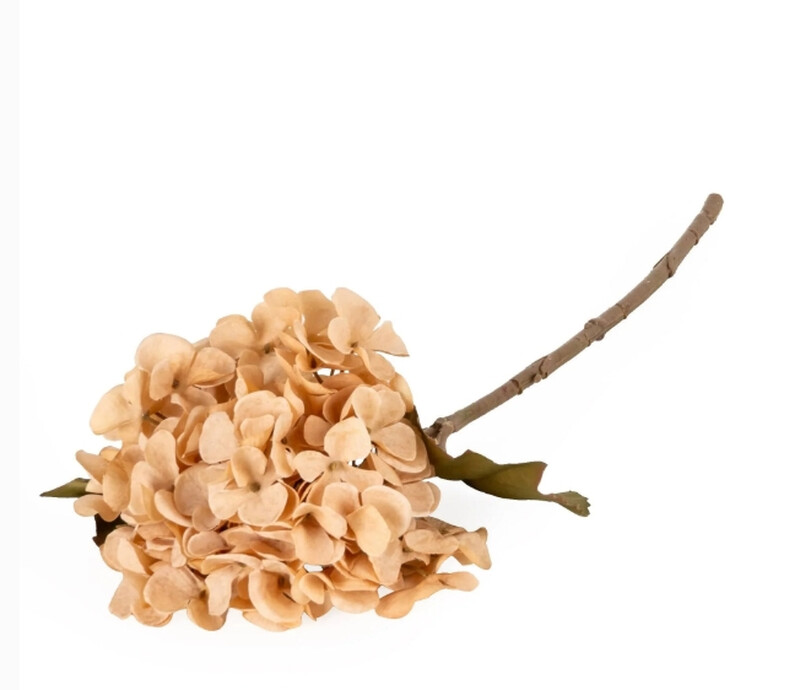 Candlelight Peach Artificial Hydrangea Flower Stem 46Cm