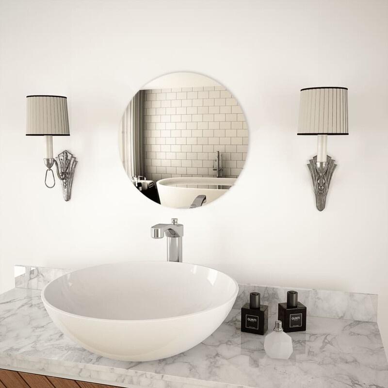 vidaXL Wandspiegel rond 40 cm glas
