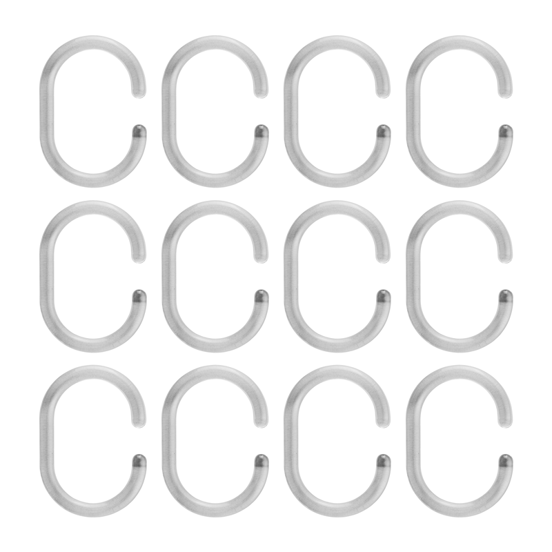 Shower Curtain Rings C Type Clear 12pcs