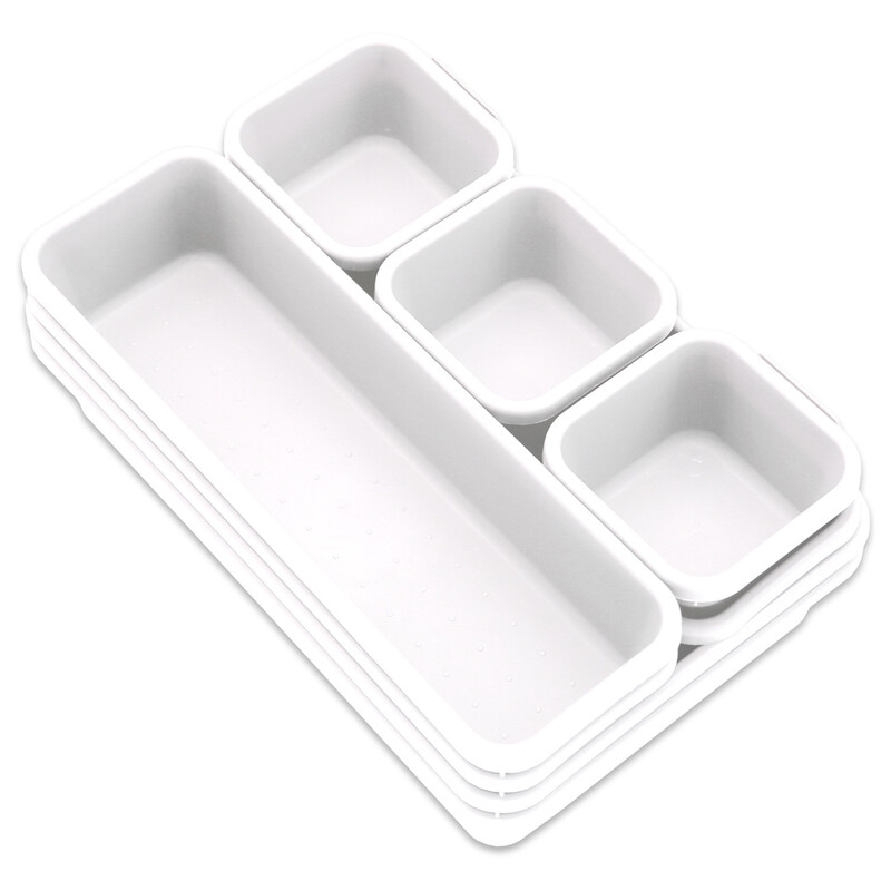 Addis 8 Piece Interlocking Drawer Organiser Set - White