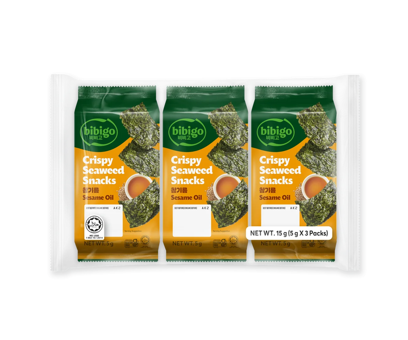 Bibigo Light Crispy Seaweed Snack Sesame 5Gx3