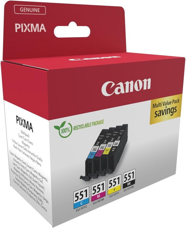 Cartouches d'encre Canon 6509B016 Originales Noir/Cyan/Magenta/Jaune - Pack de 4