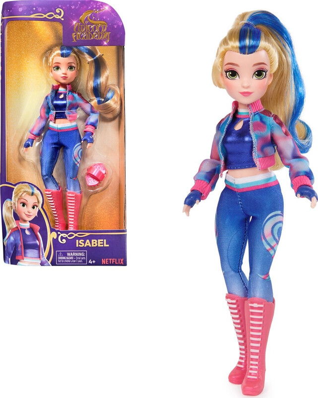Unicorn Academy Modepop Isabel - 24 cm, blauwe highlights