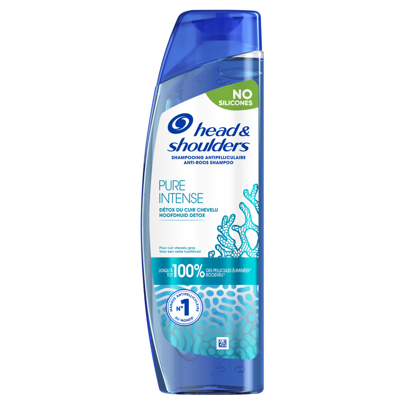 HEAD&SHOULDERS Pure Intense Hoofdhuid Detox Anti-roos Shampoo - Met Zeemineralen - Tot 100% Roosvrij - 250 ml