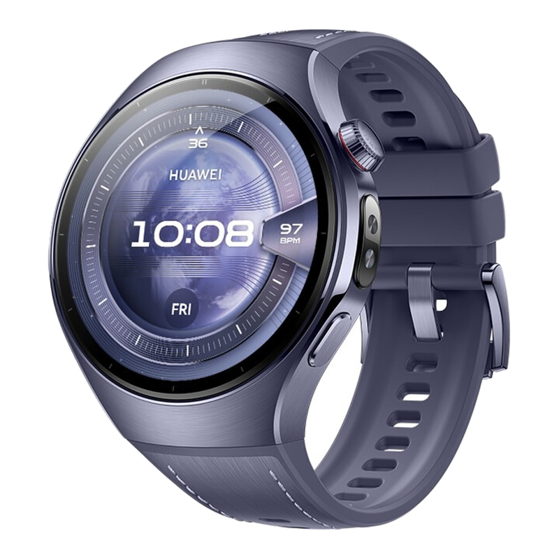 HUAWEI Watch 5 46 mm Grijs-Paars / Composietbandje / Titanium van luchtvaartkwaliteit / X-TAP / eSIM-bellen / GPS / ECG / Bluetooth 5.2 / Smartwatch / Compatibel met iOS en Android