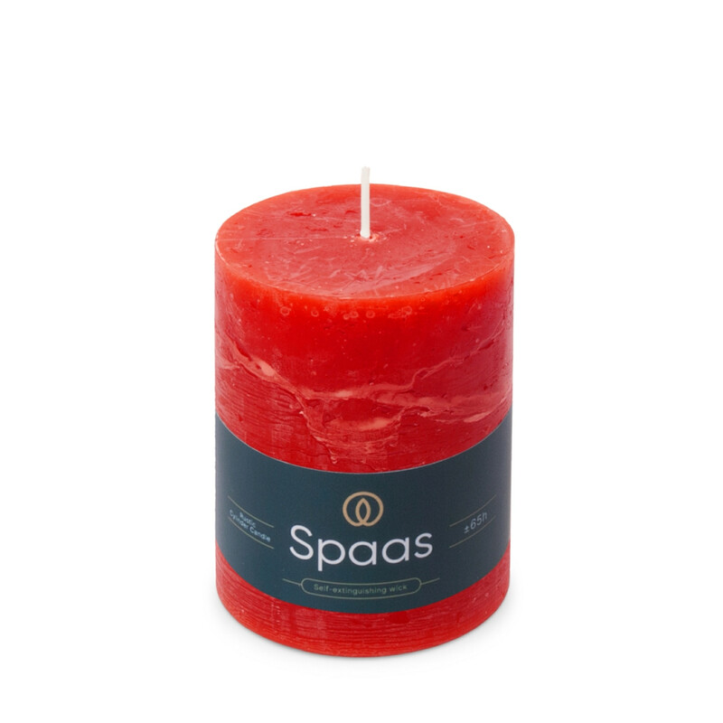 Pillar Candle Rustic Unscented Red D:8xH:11cm