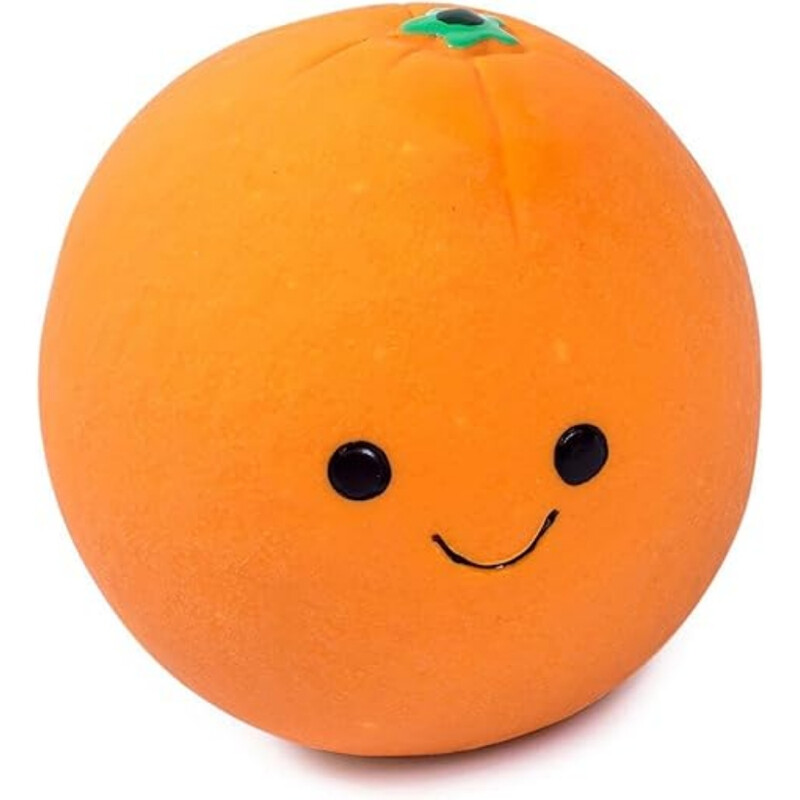 Foodie Faces Latex Orange Dog Toy Large