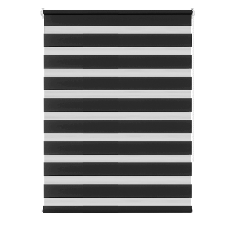 【3 € Rabatt ab 10 €】EcoHue DuoRollo Klemmfix Doppelrollo, ohne Bohren, mit Klemmträgern, für Fenster und Türen, Dunkelgrau, B 70 cm x H 150 cm, 1 Stück