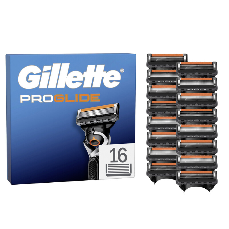 Gillette Fusion5 Proglide 16 Ersatzklingen mit 2x Gleitstreifen vor und nach den Klingen und neuer EverGlide Gleitstreifen für unglaubliche Gründlichkeit und Komfort