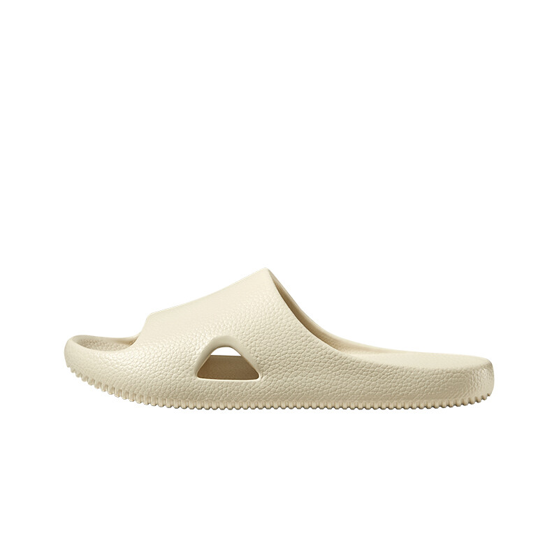PUXI Litchi Wood Slide Slippers Light Sand Size 37-38 Unisex Minimalist Fashion