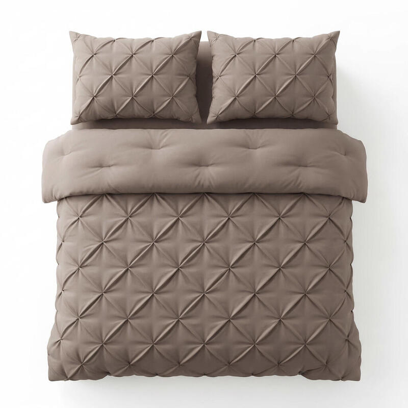 Sleeptime 2-in-1 Dekbed en Hoes Pintuck - Wasbaar Dekbed - 140 x 200 - Taupe