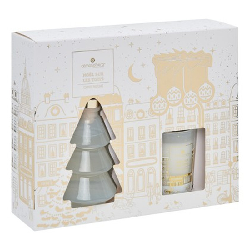 Feeric winter in paris-geurcadeauset - boomdiffuser en geurkaars, wit en goud