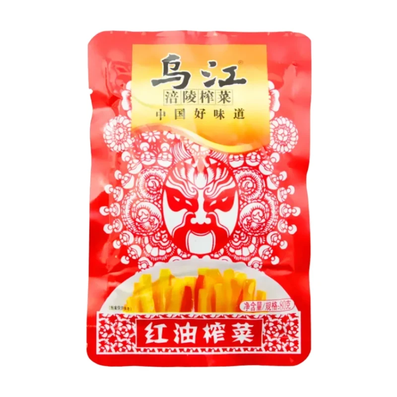 WuJiang Red Oil Pickled Mustard Tuber 80g/Bag