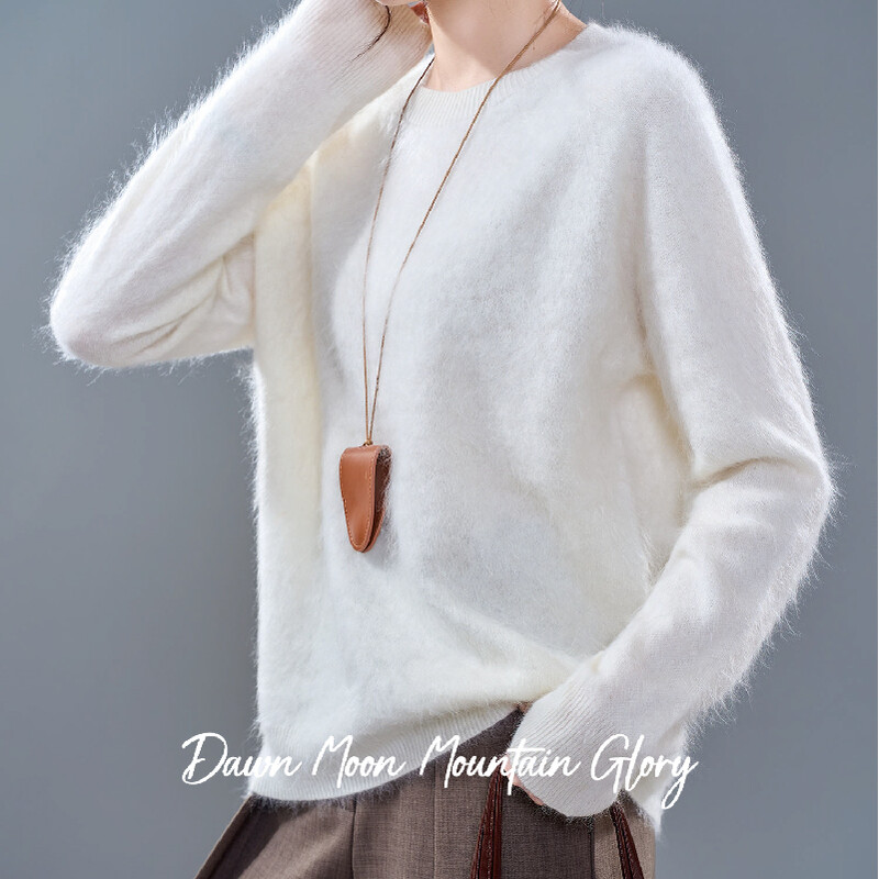 Fleece-Schafwolle-Pullover 5 % Kaschmir / 90 % Importierter feiner Merino-Wool aus Australien / 5 % (Mullseide + Sibirischer …
