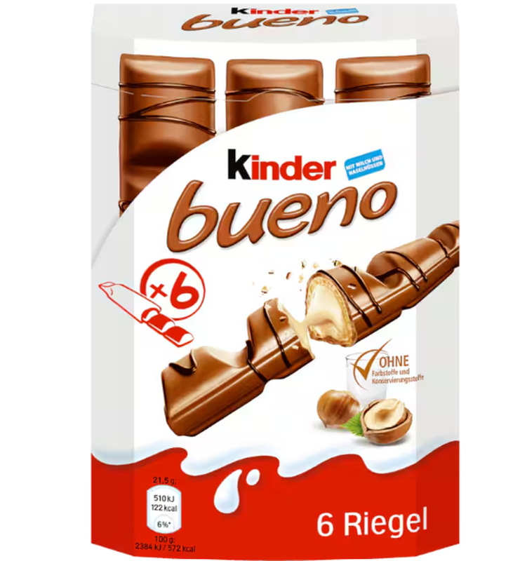 Kinder Bueno Schokoriegel 6er, 129g