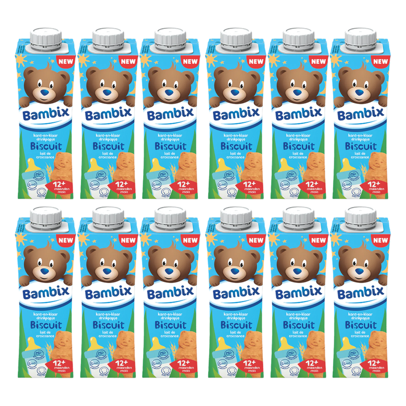 Bambix Bouillie à boire, Biscuit, 12+ mois, 3* 4 =12 x 250 ml