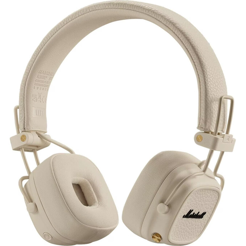 Marshall Major V Over-Ear Bluetooth-Kopfhörer Creme – Kabellose Kopfhörer für den täglichen Gebrauch