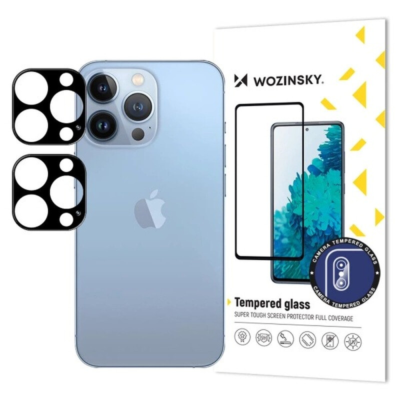 Wozinsky Vollständiges Kameraglas für iPhone 17, Schwarz, Set aus 2 Stück