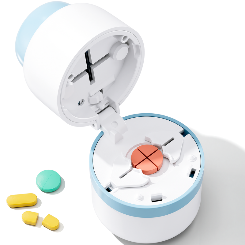 Pill Cutter 1/4 - Pill Splitter with Stainless Steel Blade for Cutting Small Pills or