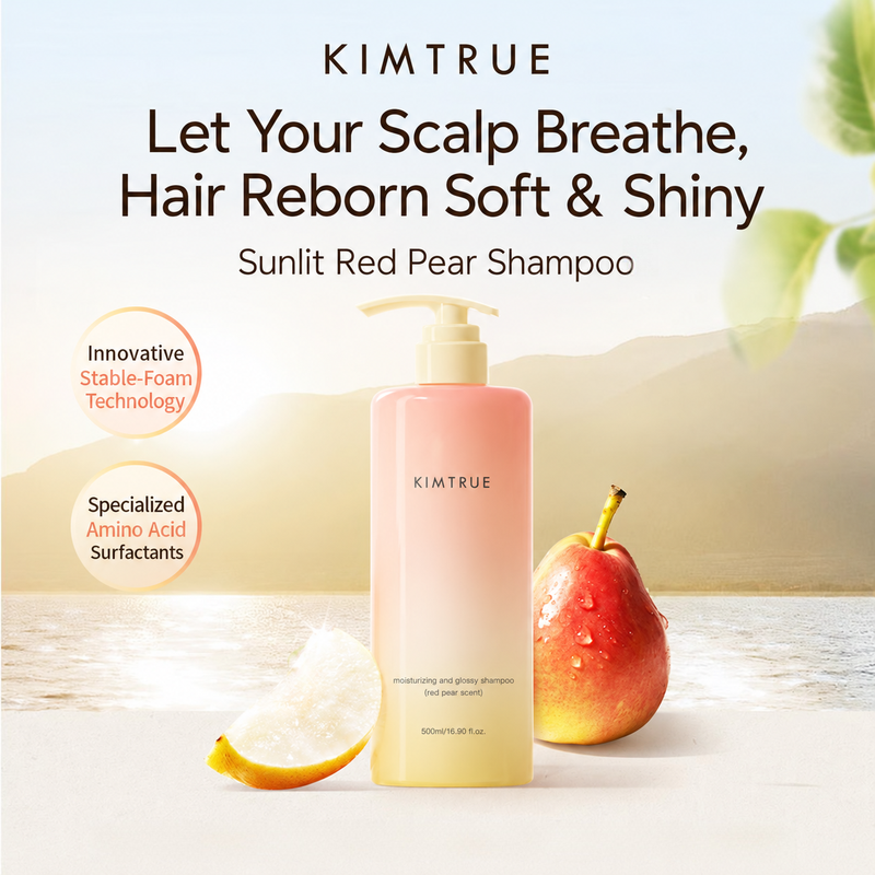 KIMTRUE Feuchtigkeitsspendendes und glänzendes Shampoo (Roter Birnenduft) 500 ml Sonnige rote Birne Shampoo
