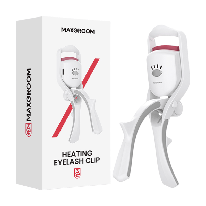 MAXGROOM Electric Eyelash Curler, Portable Eyelash Curler with Three Temperature Control Heating, 30-Second Rapid Heating, Type-C Charging, White, BM2310