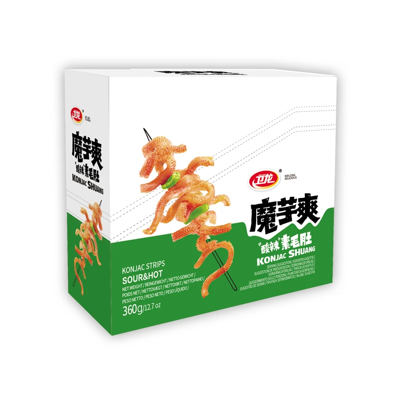 Konjac Snack Strips, Hot & Sour Flavor, 360g (approx. 20 packs)