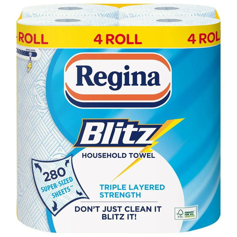 Blitz Household Towel 3-Ply 280 Sheets (Pack of 4)