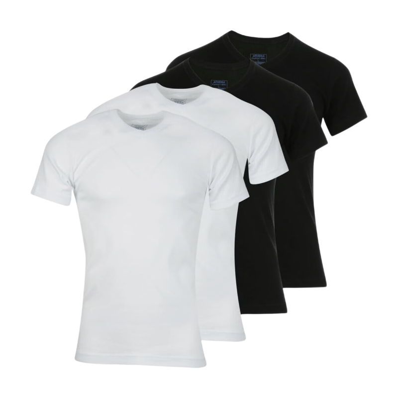 T shirt Athena Tee shirt col V lot de 4 COTON BIO EU - vue 3