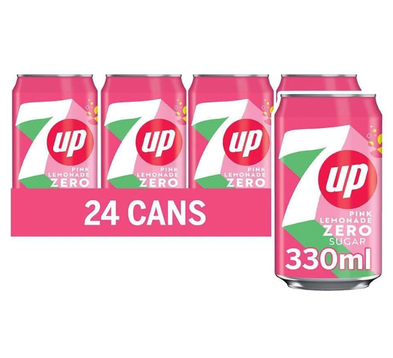 7UP Limonade rose Zéro sucre 24 x 330 ml