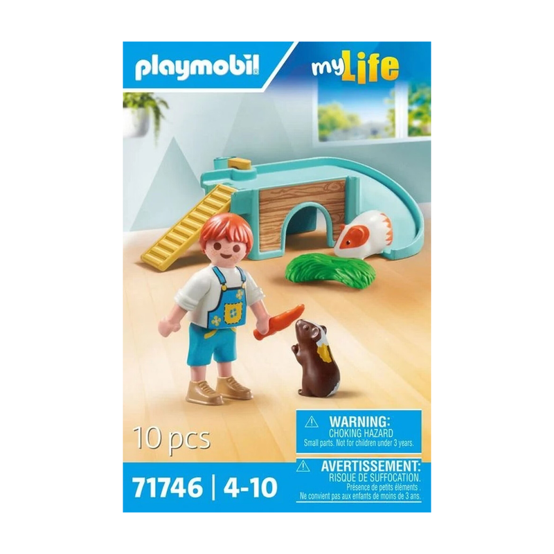 Playmobil 71746 - Junge, 2 Meerschweinchen und Zubehör