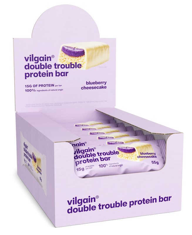 Double Trouble Protein Bar Blueberry Cheesecake - 12 x 55g