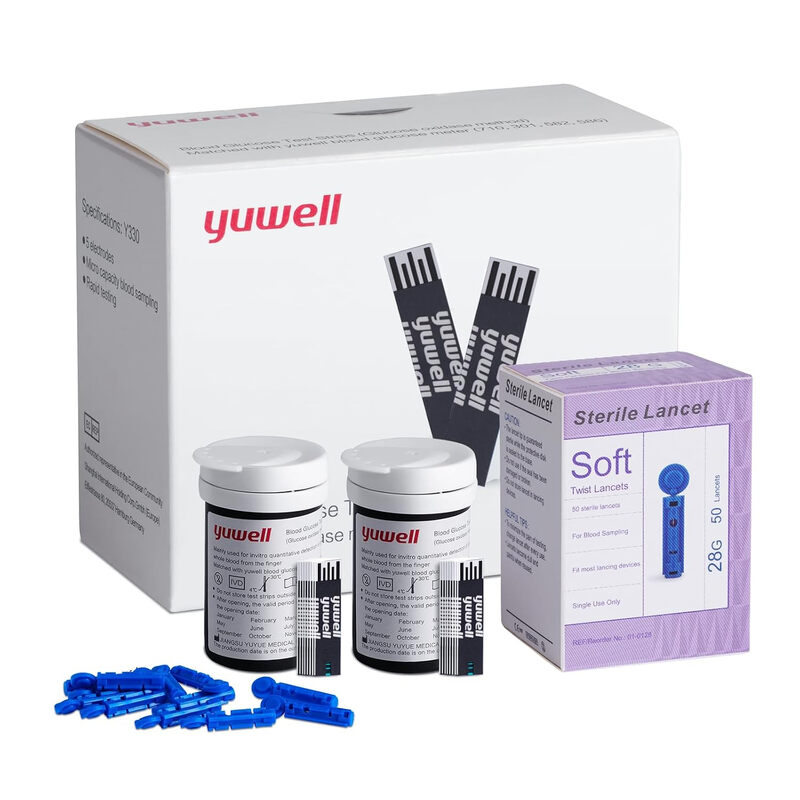 yuwell Bloedsuikerteststrips en lancetten voor model 710 alleen x 50 stuks