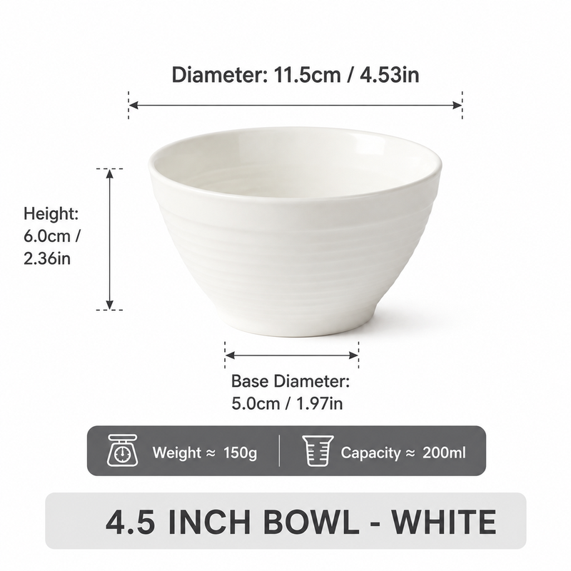 JIWOO Lurcern 4,5" Schale Mattweiß 1 Stück