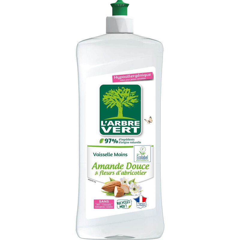 Liquide Vaisselle Amande Douce Hypoallergénique Peaux Sensibles Ecologique 'arbre Le Flacon De 750ml - vue 1