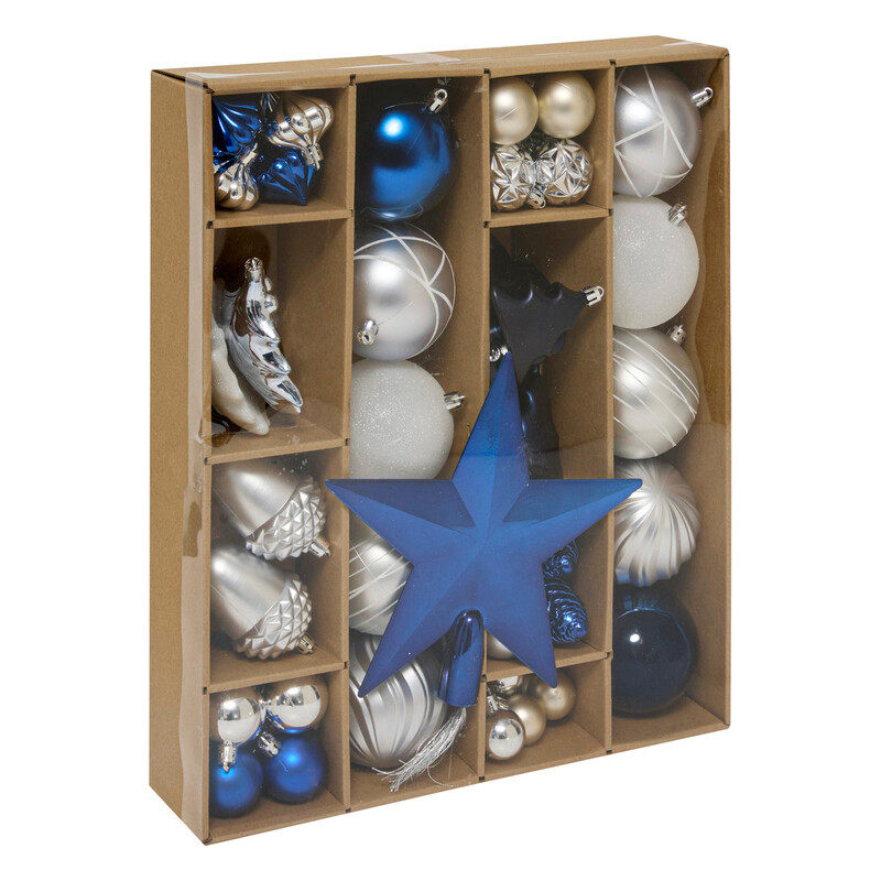 60 DECORATIONS DE NOEL THEME BLEU