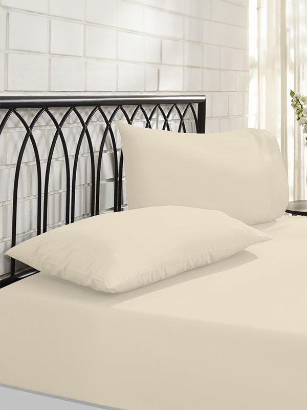 Pillowcase Pair Non Iron Polycotton Beige