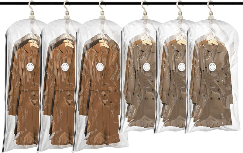 Hanging Vacuum Storage Bags Space Saver Bags, Vacuum Sealer Bags for Clothing, Suits