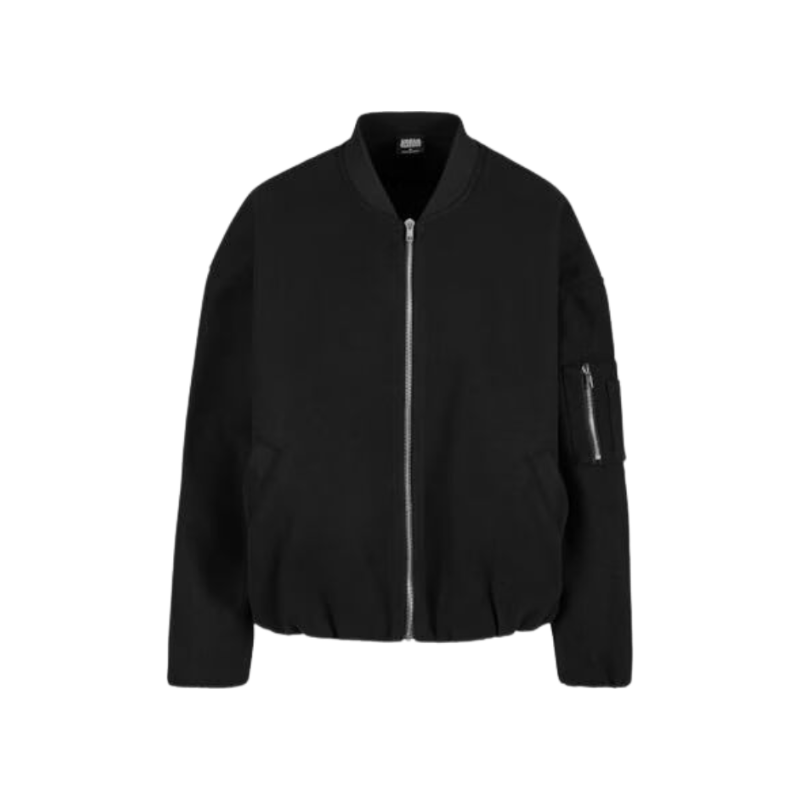 Urban Classics Damen Kunstwolle Bomberjacke Schwarz