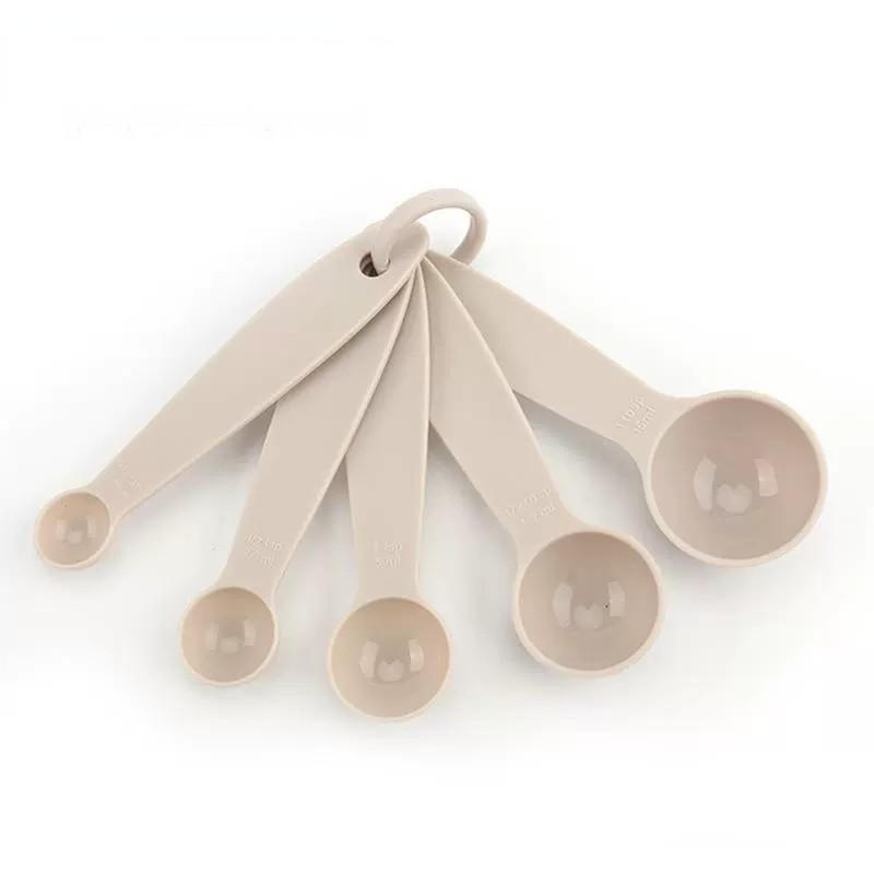 6-Piece Stackable Measuring Spoons Set Accurate Measurement Baking Tools Beige
