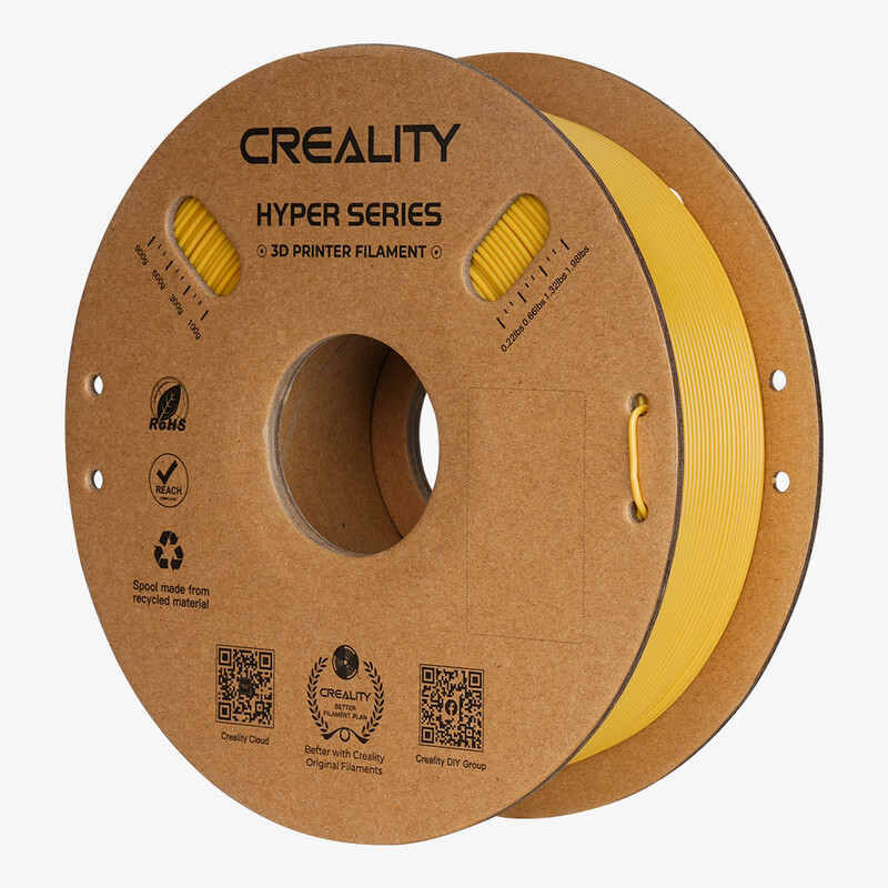 Creality Hyper PLA Goud 1 kg, hogesnelheid 30-600 mm/s, dimensionele nauwkeurigheid +/-0,02 mm, compatibel met de meeste FDM 3D-printers, 1 kg (2,2 lbs) spoel