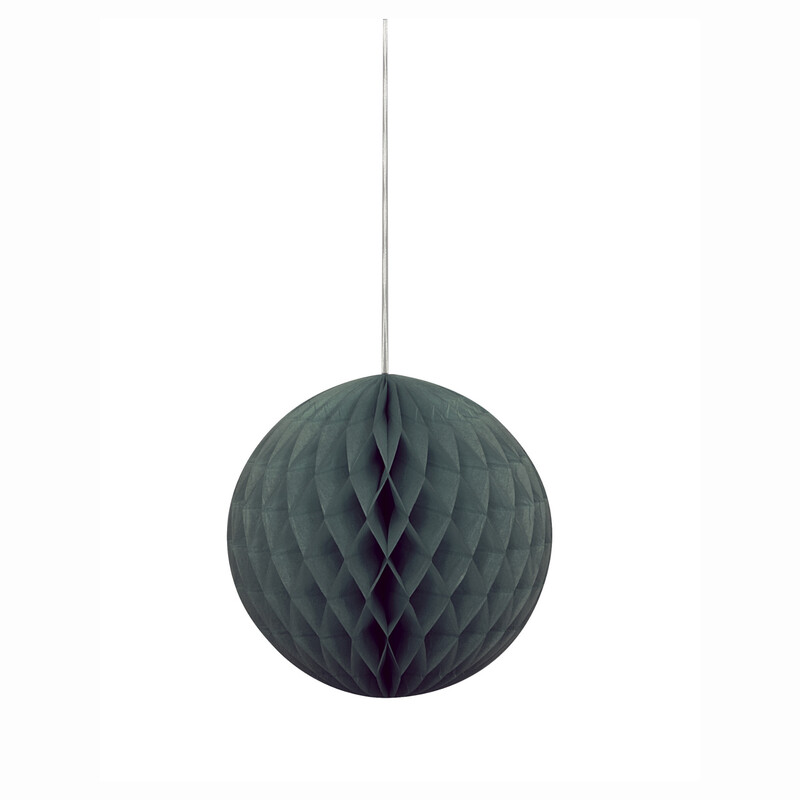 Unique Party Black Solid 8" Honeycomb Ball
