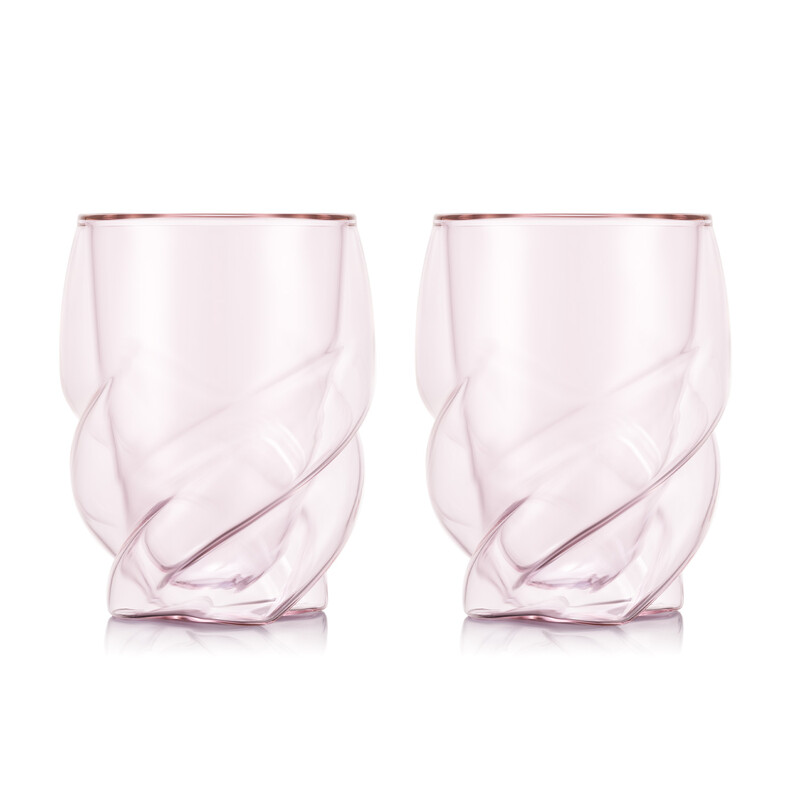 Bodum PAVINA PARIS dubbelwandige glazen - 270 ml, transparant roze, verpakking van 2