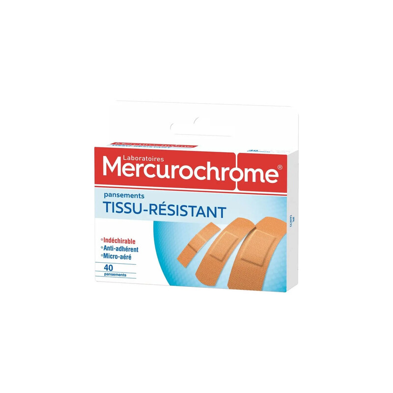 Pansement 3 Tailles Mercurochrome La Boite De 40 Pansements