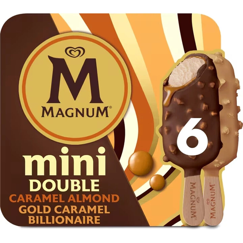 Magnum Mini IJs Double Caramel & Almond Billionaire 6 stuks 6 x 55 ml