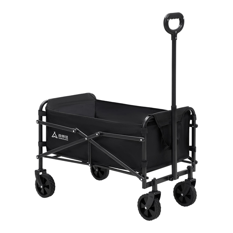 SUNCOJIA Foldable Cart with Wheels for Beach, Camping, Sports, Lightweight and Portable, Black, 10.6lbs (Approx. 4.8kg)