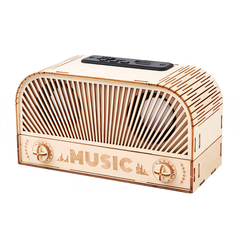 MIMI DIY Holz Bluetooth-Lautsprecher 3D-Puzzle-Modell Geschenk für Erwachsene