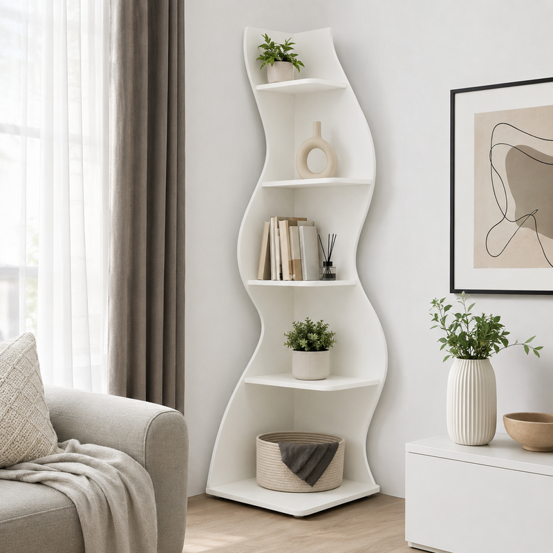 Streamlined 5-stufiges Eckregal 49,78 x 47,75 x 177,29 cm 1 Stück Home/Büro/Wohnzimmer