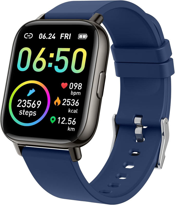 Jugeman P32 Blaue Smartwatch, Fitness-Tracker 1,69'' HD für Herren Damen, Schrittzähler