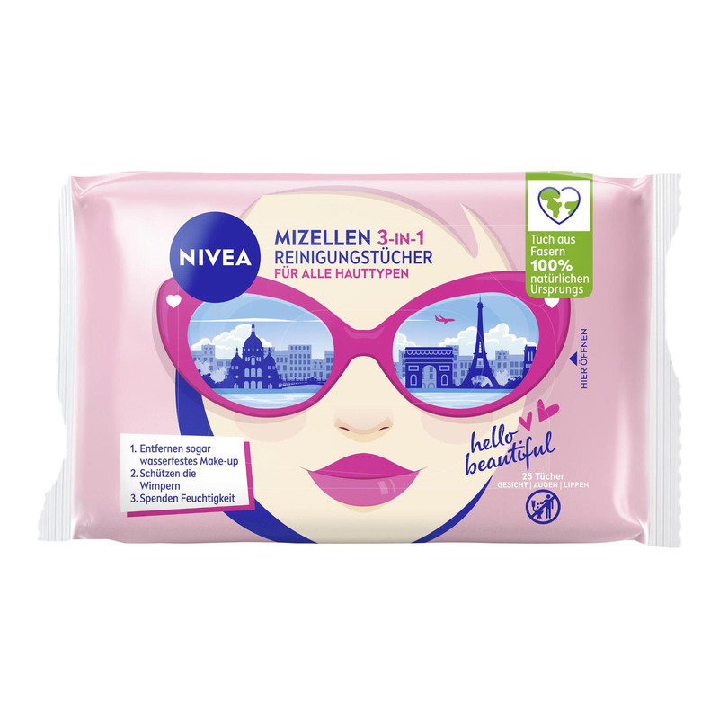 NIVEA Mizellen Reinigungstücher 3in1 Design Edition 25 Stück