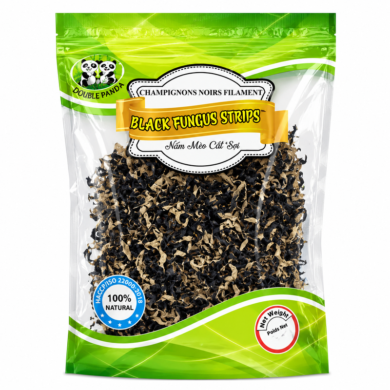 DOUBLE PANDA Schwarze Pilzstreifen (Nấm Mèo Cắt Sợi) 1 kg